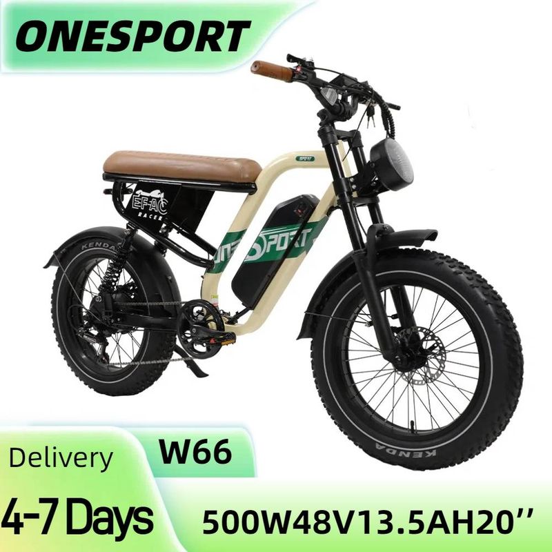 Onesport W66 20'' Off-road Elektrikli Bisiklet Yetişkinler İçin 500W 48V 13.5AH Tam Süspansiyonlu Moto Tarzı E-Bisiklet, Bluetooth Bağlantısı Desteği APP_voghion.com