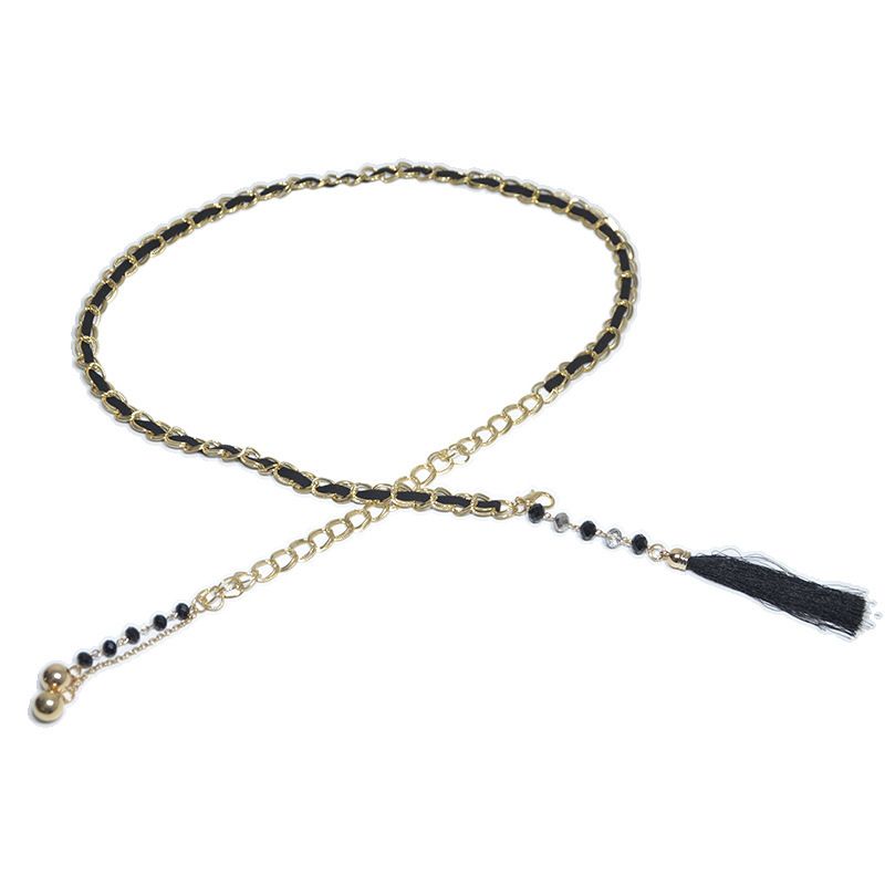 Koreanische version von kleidung zubehör metall anhänger wasser diamant intarsien frauen schlanke taille hosen kette_voghion.com