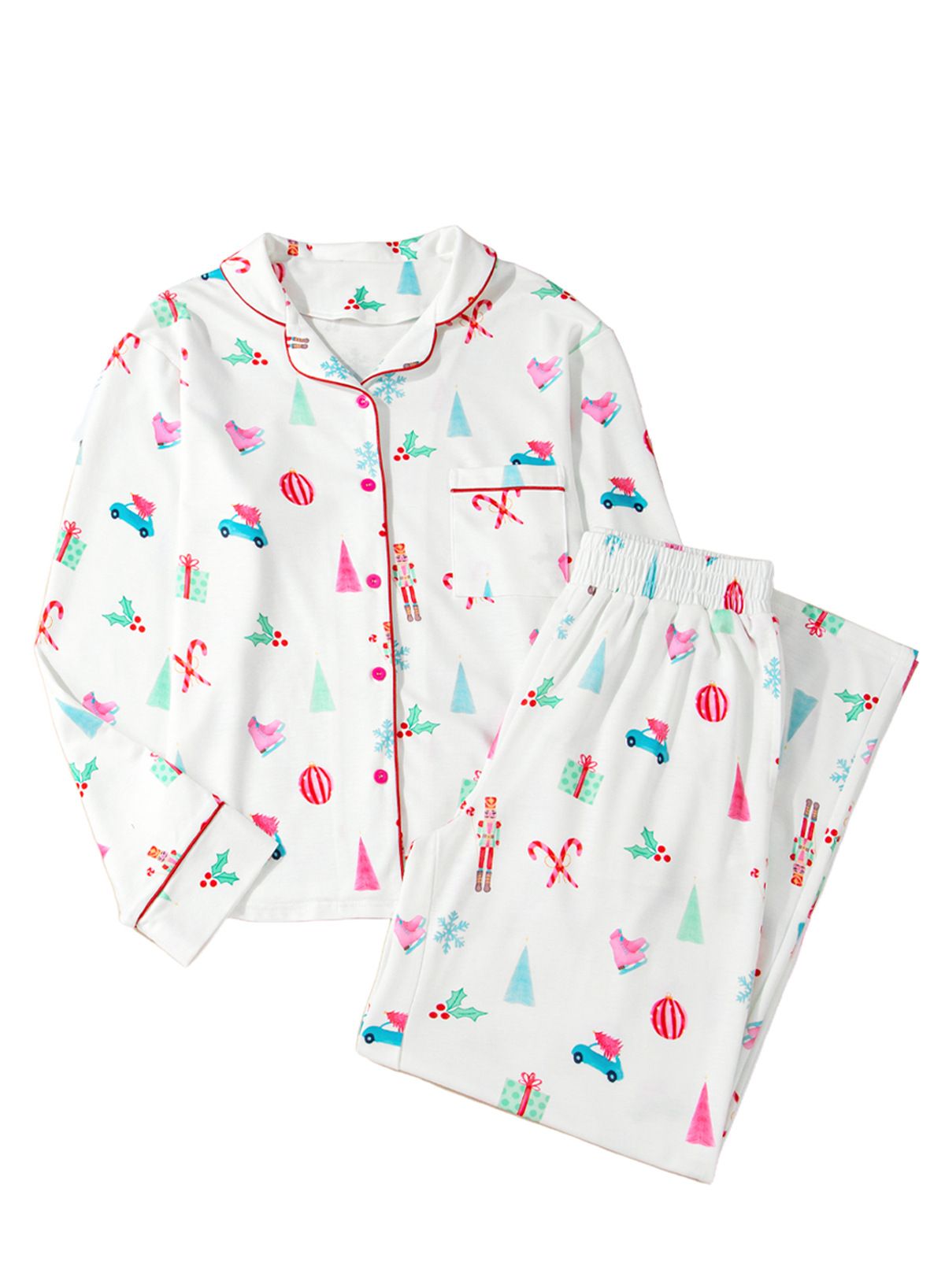 Zářící podzimní zimní nový ležérní a pohodlný domácí oblek, módní top s rukávy, dvoudílná sada dlouhých kalhot_voghion.com