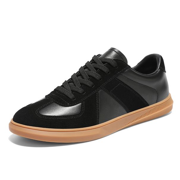 Herrenschuhe Casual Board Schuhe Jungen Kleine Weiße Schuhe Deutsche Trainingsschuhe Retro Leder Deutsche Trainingsschuhe Männer_voghion.com