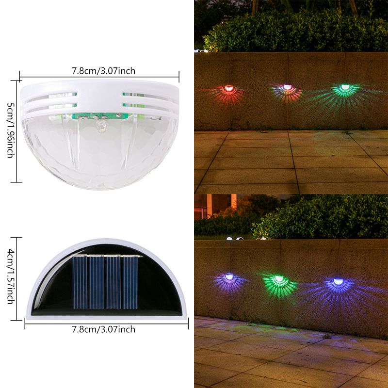 Solar-Wandleuchte für den Außenbereich, wasserdichte Gartendekoration, halbkreisförmiges LED-Licht mit Wabenabdeckung für Terrasse, Hof, Zaun, Weg_voghion.com