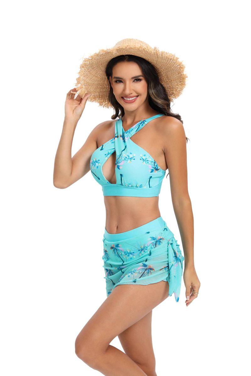 2024 New Split Swimsuit Women's Gradient Sexy High Waist Open Back Tie Dyed European and American Swimsuit_voghion.com