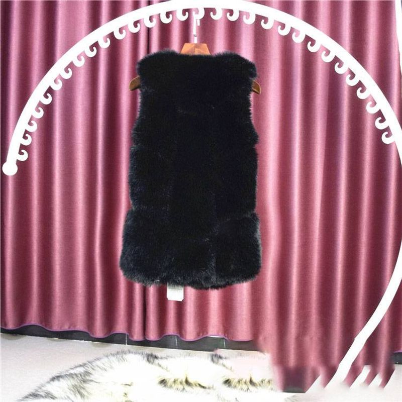 Ropa de mujer Chaleco de piel de zorro de invierno nuevo chaleco cálido de piel de mujer mediano y largo_voghion.com
