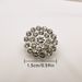 6pcs Silver And White Rhinestone Buttons, Metal Material, Clothing Accessories, Elegant Geometric Design With Diamonds, Suitable For Dress Shirts._voghion.com