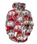 Spring Autumn New 3D Digital Print Snowman Cartoon Series Loose Fit Sports Hoodie For Men And Women_voghion.com