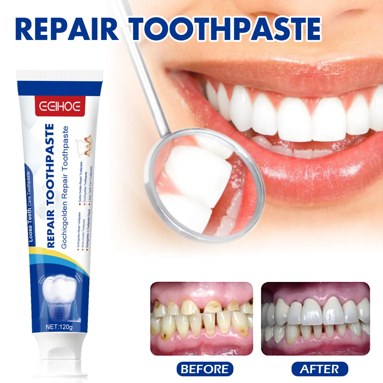 EELHOE dentifrice Oral frais blanchissant les dents nettoyage des dents taches tartre dents jaunes soins bucco-dentaires dentifrice dents solides_voghion.com