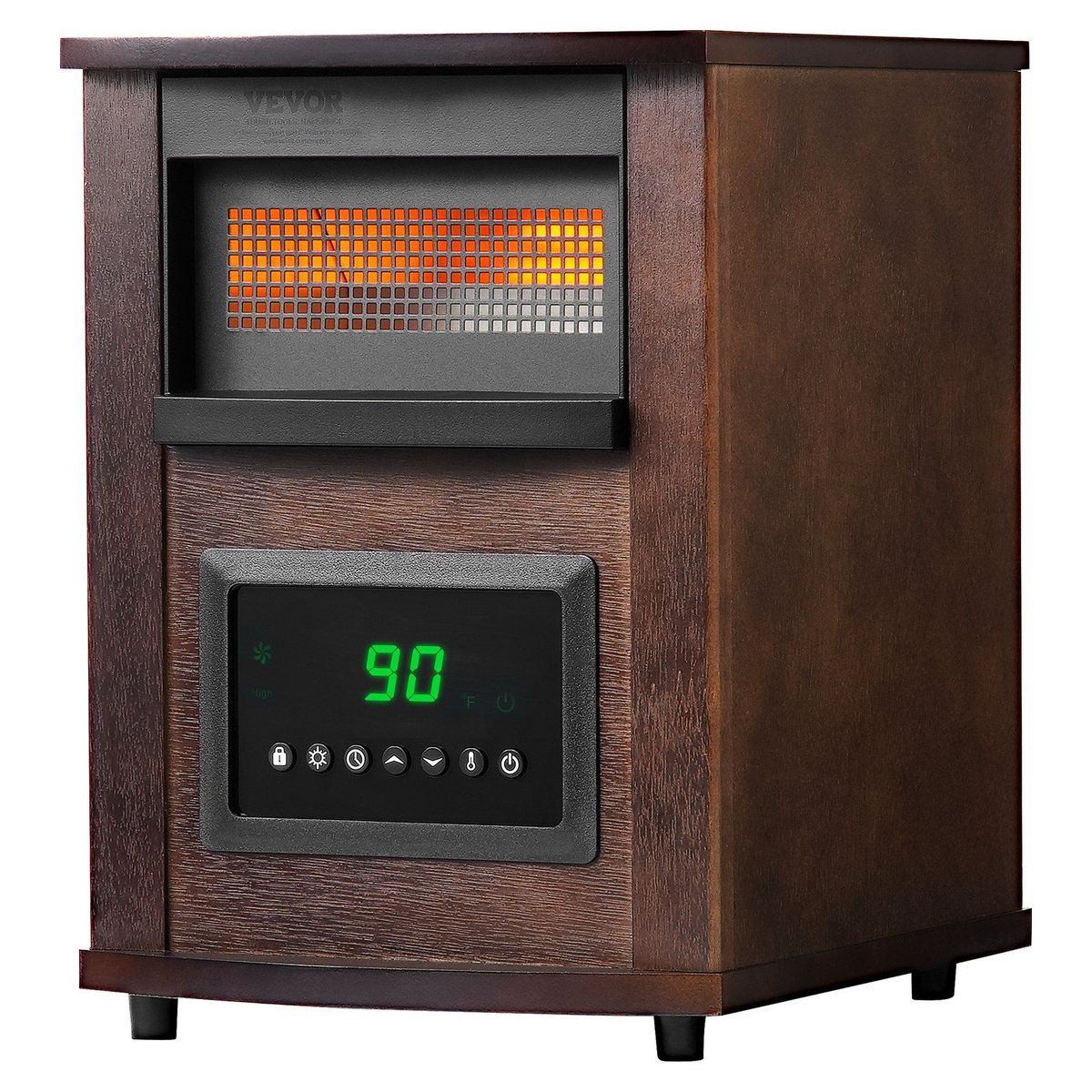 VEVOR Infrared Heater, 1500W Remote Control Electric Space Heater, LED Patio Heater W/ 3 Speeds & Timer & Overheat/Tip-Over Protection & Child Lock, For Bedroom,Living Room,Nursery,Studio,MDF_voghion.com