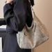 2024 new large capacity Korean versatile frosted diagonal cross texture single shoulder commuting tote bag_voghion.com