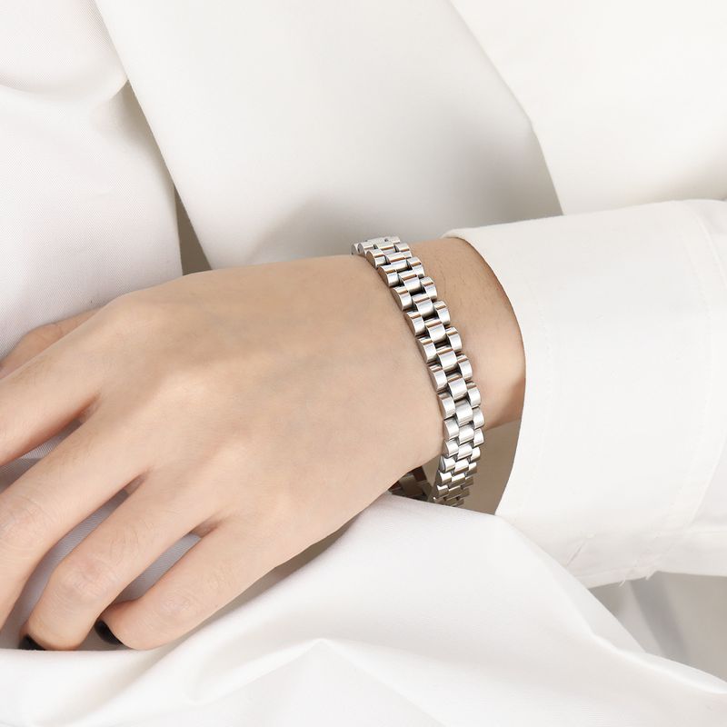 Niche Cuban watch chain bracelet female fashion personality all match high grade titanium steel jewelry_voghion.com