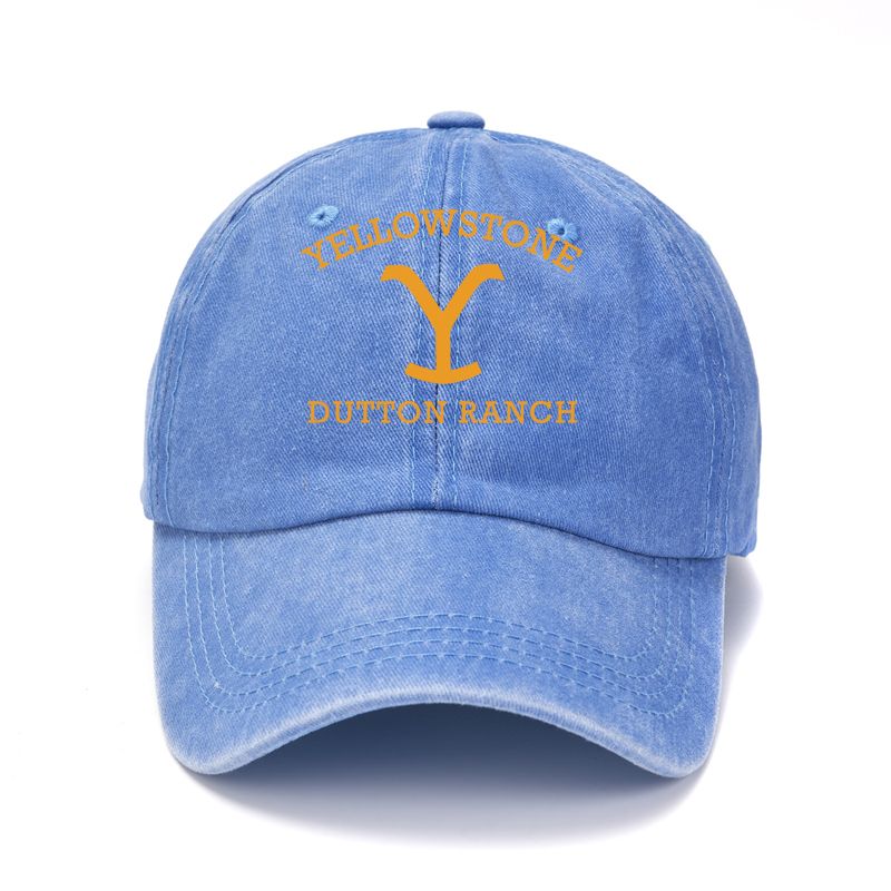 Yellowstone Dutton Ranch Baseball Cap Vintage Washed Sports Distressed UV Protection Unisex Snapback Hat Visors_voghion.com