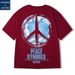 C&JOversize Fashion Plus Anti War Print Loose ins T-shirt met korte mouwen voor heren Trend 2023 Halve mouw_voghion.com