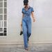 Frauen kleidung INS casual pendeln slim fit overall jeans_voghion.com