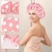 Reusable Shower Cap For Women & Men - Satin Lined & Waterproof (PEVA Material Double Layer Design Perfect For Long Hair Bath & Spa Use)_voghion.com