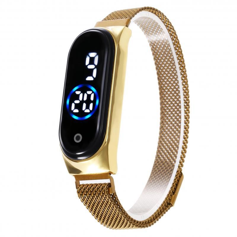 Dameshorloges Vierkant Led Horloge Magnetische Magneet Waterdicht Touch Meter Mode Touch Control Elektronisch Armbandhorloge_voghion.com
