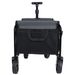 All-in-One Convertible Folding Camping Wagon Cart: Bench Seat, Storage Compartment & Included Dog Tether, Black/Gray_voghion.com
