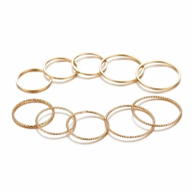 10 pezzi/set minimalista midi rotondo intrecciato anello set gioielli di moda femminile elegante classico anelli per le dita_voghion.com