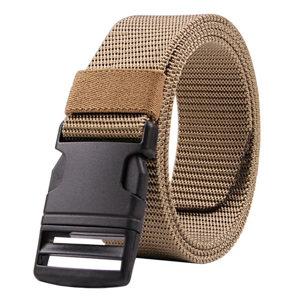 HOT Men' Fahion Nylon Canva Metal-Free Platic Buckle Military Tactical Belt Outdoor Sport Hiking Webbing Web Wait_voghion.com