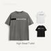 Men's Wear, 2024 Spring/Summer New American Small High Collar Imitation Tape T-shirt Silicone Letter Print Loose_voghion.com