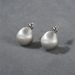 Set di orecchini a bottone vintage in argento S925 spazzolato opaco da donna, orecchini a cerchio geometrici minimalisti per donna, design elegante e leggero di lusso_voghion.com
