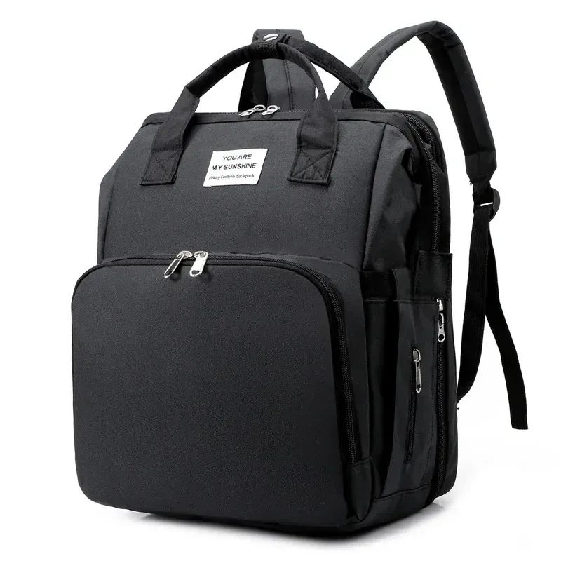 Wickeltaschen für Mütter, Babybett, Mutter, große Kapazität, Windel, Milchflasche, Rucksäcke mit Wickelunterlage, praktische Baby-Stilltasche B_voghion.com