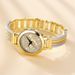 Uhr Modetrend Runde Gold Multi Color Copper Ribbon Damen Quarzuhr_voghion.com