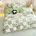 Ins Brushed Four-Piece Fresh Style Thickened Dormitory Washed Cotton Bed Sheet Quilt Cover Three-Piece Set_voghion.com