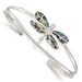 Sterling Silver Abalone Dragonfly Bangle Bracelet_voghion.com