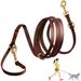 Multi-Functional Strong And Soft Real Leather Adjustable Hands Free Crossbody Double Dog Leash For All Dogs_voghion.com