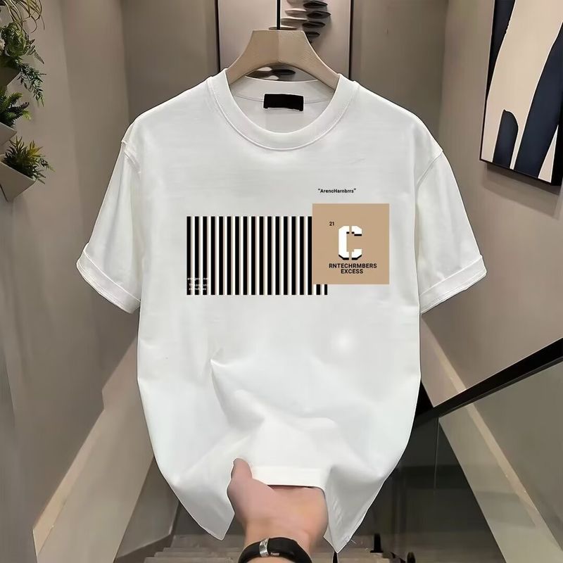 Abbigliamento da donna disponibile in quantità e prezzo, maglietta a maniche corte alla moda con spalle dritte in puro cotone, maglietta estiva di fascia alta da uomo a maniche corte_voghion.com