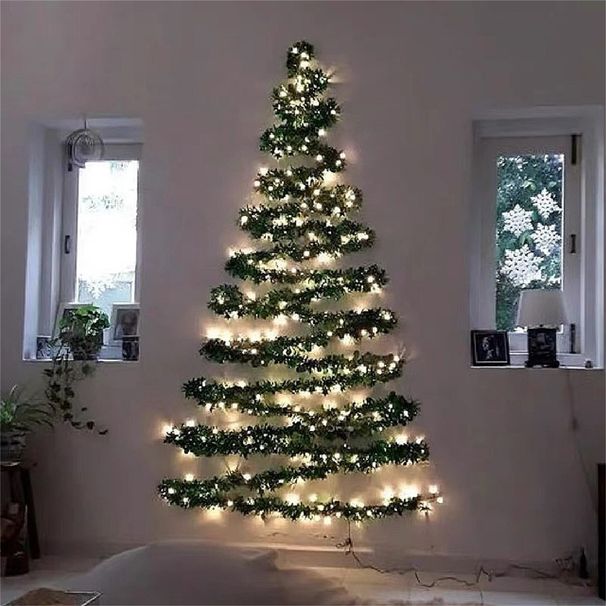 Decorazioni per l'albero di Natale, ghirlanda di Natale con vite verde, 10 m, 100 luci, modello a batteria, decorazione per la casa per feste di Capodanno_voghion.com