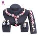 Vintage Women Girls Choker Chunky Simulated Pearl Crystal Statement Necklace Earring Bridal Jewelry Set_voghion.com