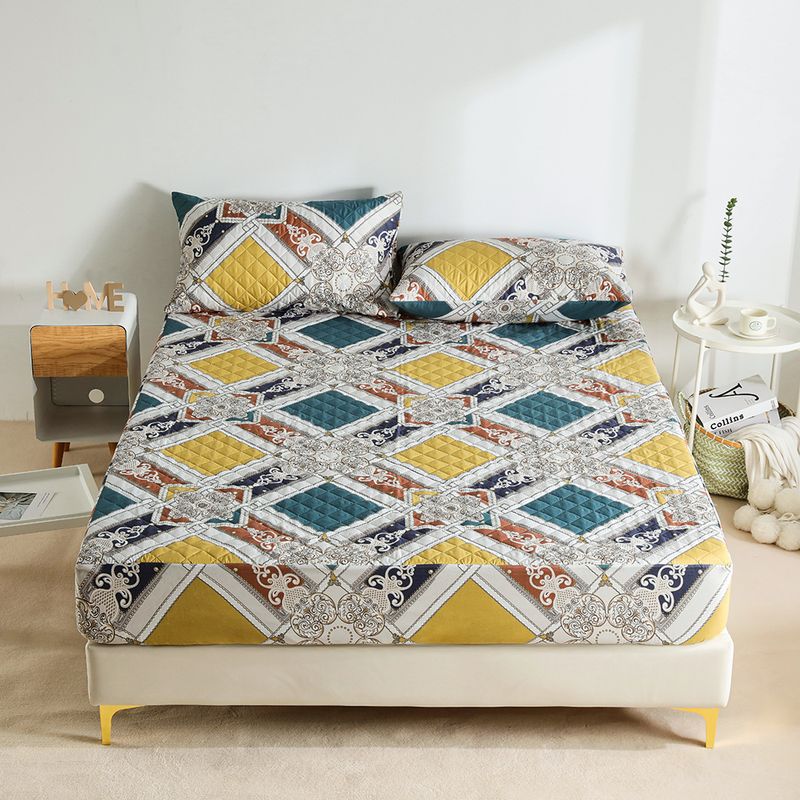 Embossed Quilted Waterproof Mattress Cover Pillowcase Moisture Proof Urine Proof Simmons Mattress Protector Home Textile_voghion.com