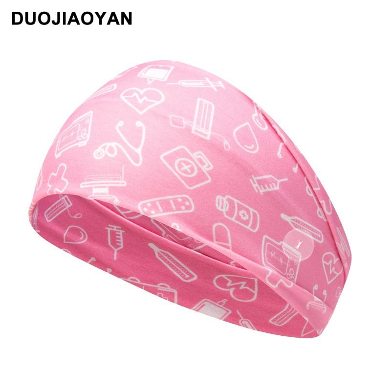 Four Seasons Button Mask Hair Tie Protective Hairband Elastic Printed Headband Medical Colorful_voghion.com