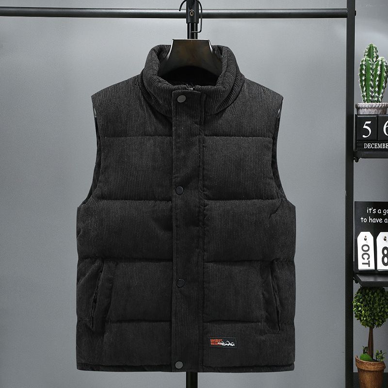 Corduroy men's autumn and winter new student loose short thickened cotton top vest wholesale_voghion.com