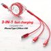 Cable de carga rápida retráctil plano de PVC 3 en 1, cable multicargador con conectores Lightning/Micro/Tipo C para iPhone, iPad y Samsung. Alimentación por USB._voghion.com