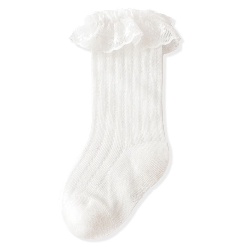 Calzini per neonati, estivi, in maglia sottile e traspirante, in cotone, per neonati, larghi, in pizzo, per bambini_voghion.com