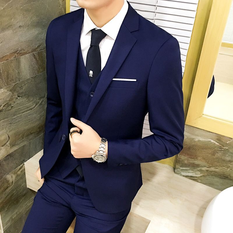 CT 2025 Ensemble de marié trois pièces pour homme, coupe slim, tenue d'affaires_voghion.com