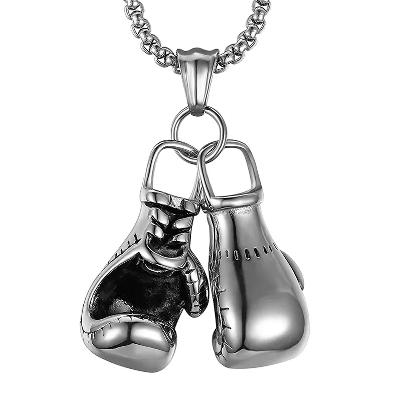 Ensemble de colliers et pendentifs en alliage à Double poinçon, gants de boxe personnalisés pour hommes, accessoires de sport et de Fitness, 2023_voghion.com