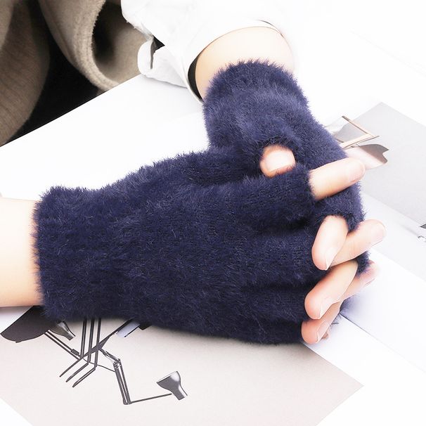 Damen Winter Warme Plüsch-Fingerhandschuhe für Studentinnen, fingerlos, zum Überziehen, Outdoor-Handschuhe, dick, kältebeständig, angesagter Internet-Promi-Style_voghion.com