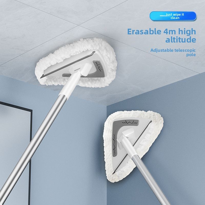 Triangular Mop Telescopic Flat Household Ceiling Multi-Functional Cleaning Tool For Wiping Walls, Tiles, And Walls_voghion.com