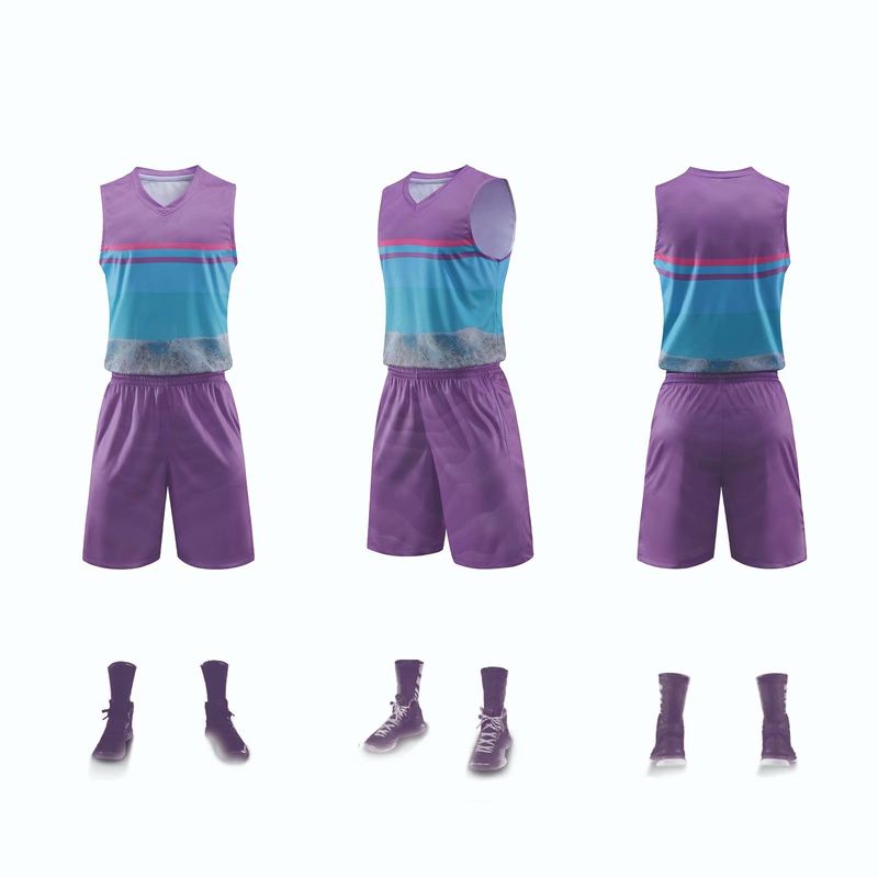 Team basketball suit, men's sports breathable, printed jersey with patchwork, custom-made adult team uniform in large_voghion.com