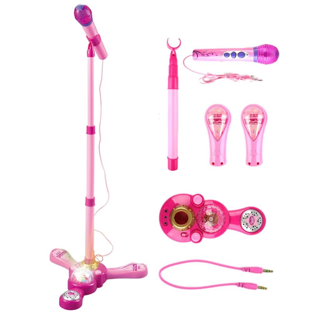 And Kids Karaoke Adjustable Microphone Stand Colorful LED Lights Musical Toys Birthday Gifts_voghion.com