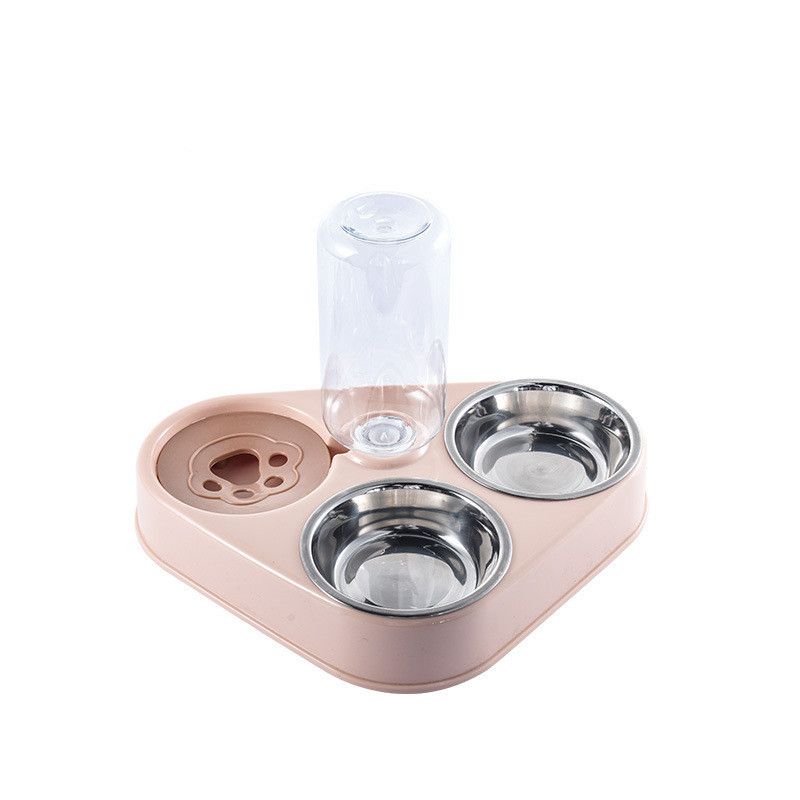 Câine dublu automată Pet oțel inoxidabil Feeder apă dozator bazin câine castron pisică provizii_voghion.com