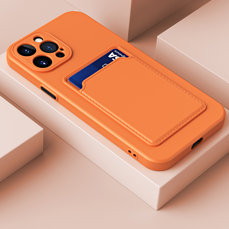 Θήκη τηλεφώνου σιλικόνης πολυτελείας για iPhone 14 12 13 11 Pro Max 14Plus 12Mini 13Mini X XR XSMAX 6 7 8 Plus SE2020 Θήκη κάρτας πορτοφολιού Μαλακό κάλυμμα αντικραδασμικό_voghion.com