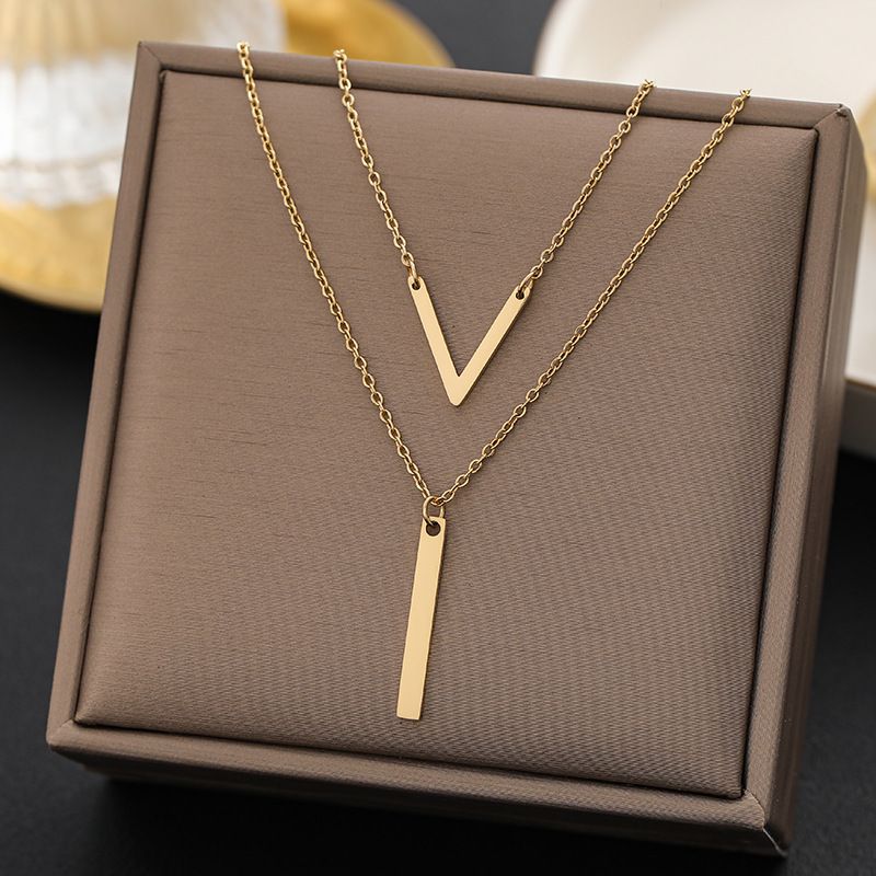 Stile coreano, lettere multiple a forma di cuore, simboli circolari, collana multistrato per clavicola femminile, colletto bianco_voghion.com