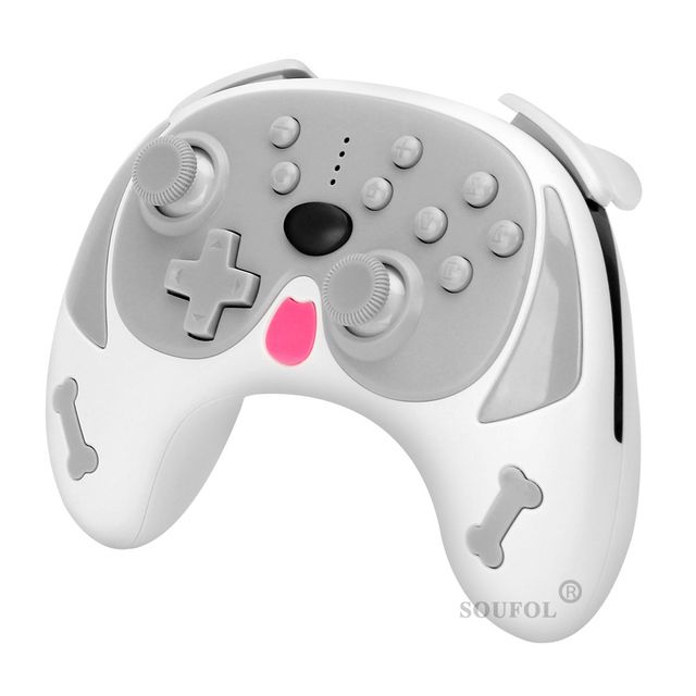 Süßer kabelloser Controller in Hundeform, unterstützt Wakeup Turbo für Ninendo Switch Pro mit 6-Achsen-Gyro-Doppelmotor-Videospielkonsolen_voghion.com
