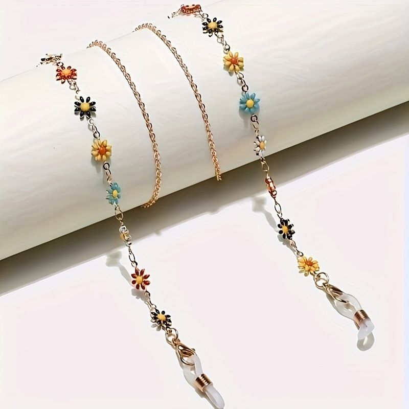 Occhiali di alta qualità per donna, catena per mascherina in metallo con perle di cristallo, anti-smarrimento, catena per auricolari_voghion.com