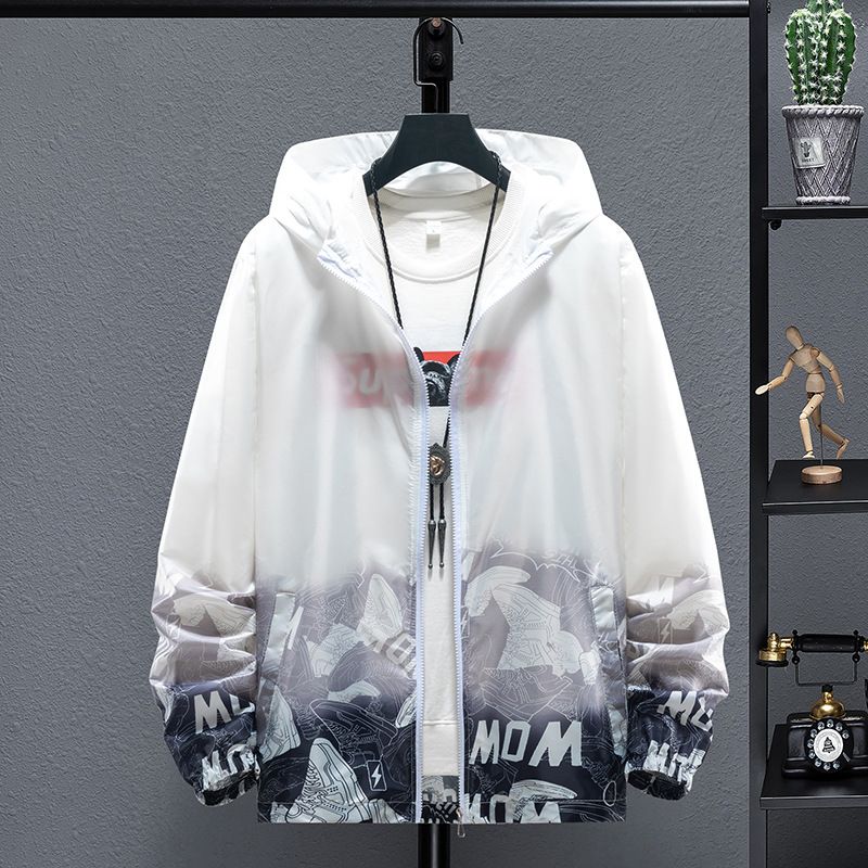 ​​"Men's Summer Sun Protection Shirt With Logo Printing, Quick-Dry Outdoor Fishing Shirt, Lightweight UPF 30+ Hooded Jacket For Running & Sports"​​_voghion.com