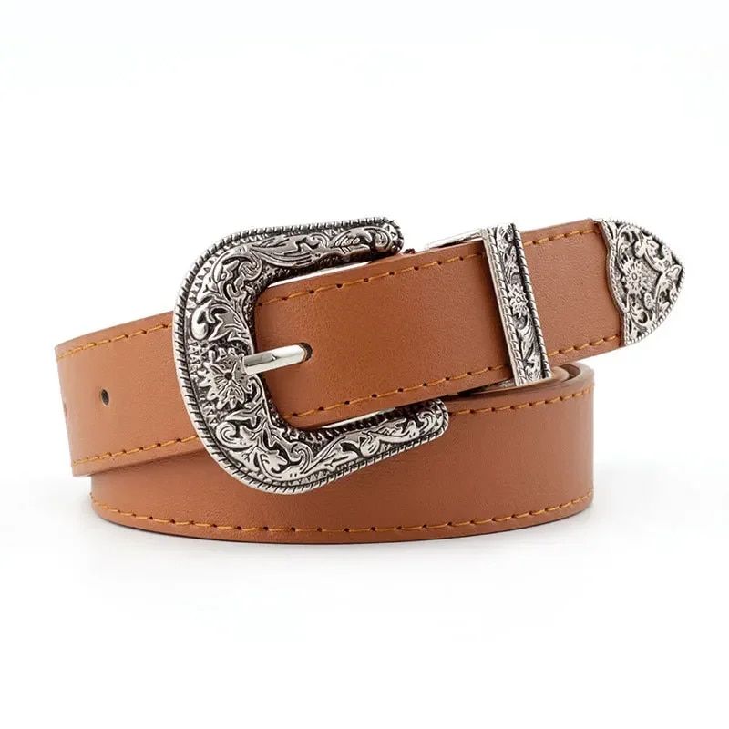 HOT Adjustable Boho Wetern Fashion Jeans Women's Round Buckle Cinturones Para Mujer Ceinture Femme Belt_voghion.com