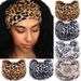 New Leopard Print Digital Printed Sports Headband with European and American Knotted Cross Wide Edge Elastic Headband for Women_voghion.com